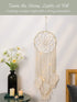 Shinowa Circle Dream Catcher, Cotton Woven Wall Hanging Moon Dream Catcher with Fairy Lights Round Macrame Wall Decoration Bohemian Decor Creative Tassel Home Hangings Boho Ornament Craft, Beige