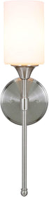XiNBEi Lighting Wall Light 1 Light Wall Sconce with Glass, Bath Vanity Sconce for Bathroom Bedroom & Living Room, Brushed Nickel Finish XB-W1216-BN