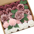 D-Seven Artificial Flowers Delicate Dusty Rose Flowers Combo for DIY Wedding Bouquets Centerpieces Arch Floral Arrangements Bridal Shower Baby Shower Party Home Decorations (Delicate Dusty Rose)