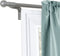 MAYTEX Easy Install Café Window Curtain Rod No Measuring Needed, 18"-48", with Decorative Round Finials, 18 inch - 48 inch, Brushed Nickel