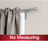 MAYTEX Easy Install Café Window Curtain Rod No Measuring Needed, 18"-48", with Decorative Round Finials, 18 inch - 48 inch, Brushed Nickel