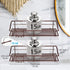 Nieifi Shower Caddy Shelf Storage Rack Adhesive Without Drilling Stainless Steel with Hooks for Washroom, Lavatory, Restroom, Toilet, Bathroom, Kitchen - 2 Pack Bronze