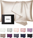 INSSL Silk Pillowcase for Women, Mulberry Silk Pillowcase for Hair and Skin and Stay Comfortable and Breathable During Sleep. (Taupe, 20"×26")