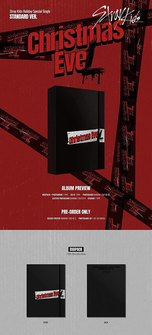 Stray Kids Christmas EveL Holiday Special Single Album Normal Version CD + Photobook + Photocard + Glitter Photocard + Sticker Kpop sealed