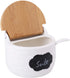 Lawei 3 pack Ceramic Sugar Bowls Set - 9 oz Porcelain Condiment Jar Spice Container with Spoons and Lids for Home and Kitchen