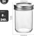 KAMOTA Mason Jars, 8 oz Glass Jars With Regular Lids and Bands, Ideal for Jam, Honey, Wedding Favors, Shower Favors, Baby Foods, DIY Magnetic Spice Jars, 24 PACK, Extra 24 Lids & 30 Whiteboard Labels