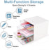 Comix Desk Organizer with Drawer, Desk Storage Box with 4 drawers, Plastic Office Stationery Supplies Organizers, Desktop Organizer for Office School Home (White)