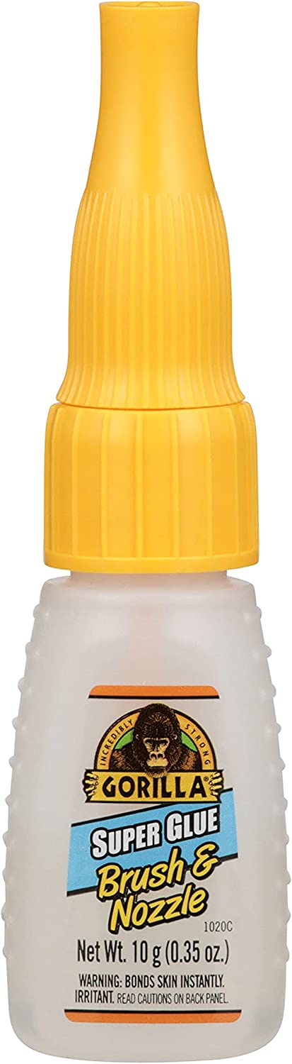 Gorilla Super Glue with Brush & Nozzle Applicator, 10 Gram, Clear, (Pack of 2)