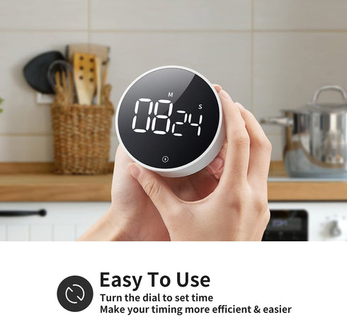 VOCOO Digital Kitchen Timer - Magnetic Countdown Countup Timer with Large LED Display Volume Adjustable, Easy for Cooking and for Seniors and Kids to Use