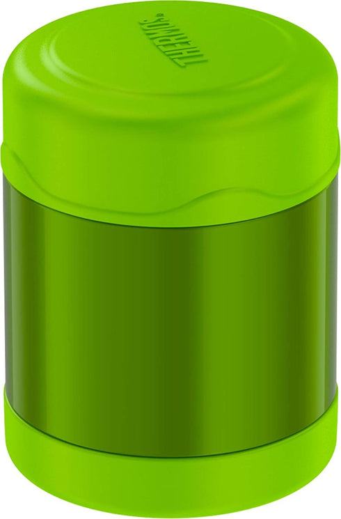 THERMOS FUNTAINER 10 Ounce Stainless Steel Vacuum Insulated Kids Food Jar, Lime Green