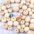 DICOBD 150pcs Wooden Beads Large Size (20mm, 25mm, 30mm) Natural Wooden Beads Round Wood Beads Rustic Country Wood Beads Suitable for Crafts, DIY Jewelry Making, Home Decoration