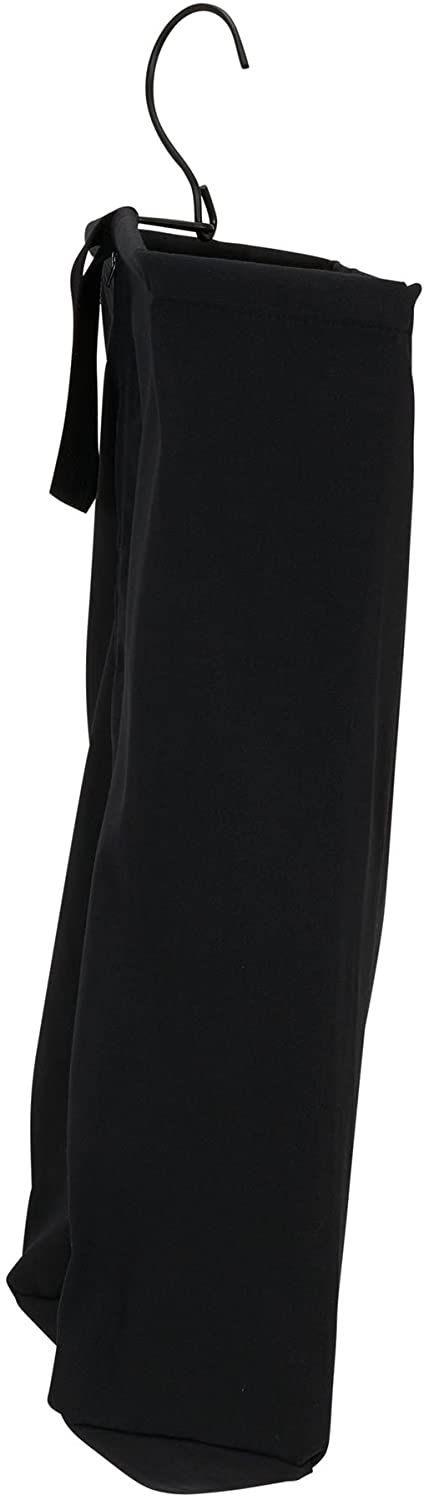 Household Essentials 149-1 Hanging Cotton Canvas Laundry Hamper Bag - Black