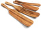 4 PCS Wooden Spurtle Spoons/Utensils Set For Cooking, Natural Acacia Wood Wok Spatula Kitchen Tools Set with 4 Hooks for Stirring Mixing When Cooking Steak Salad Butter