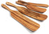 4 PCS Wooden Spurtle Spoons/Utensils Set For Cooking, Natural Acacia Wood Wok Spatula Kitchen Tools Set with 4 Hooks for Stirring Mixing When Cooking Steak Salad Butter
