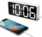 Welgo LED Digital Alarm Clock with USB Charging Port, 0-100% Dimmer, Large Number, AM/PM, White Bold Digits, Snooze, Adjustable Volume, Outlet Powered for Bedroom Bedside(White)