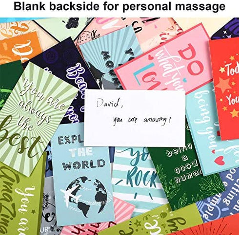 120 Pcs Motivational Encouragement Quote Cards Inspirational Kindness Appreciation Gratitude Business Cards Encouragement Mini Note Cards for Student Kids Teachers, 30 Styles (Bright Style)