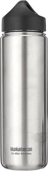 Klean Kanteen Wide Mouth Single Wall Stainless Steel Water Bottle with Leak Proof Stainless Steel Interior Cap