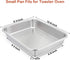 Stainless Steel Sheet Cake Pan Set of 2, E-far 10.6 x 8.3 x1.7 Inches Small Brownie Baking Pan, Rectangular High-Sided Cookie Sheet Pan Fit for Toaster Oven, Non-Toxic & Heavy Duty, Dishwasher Safe