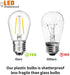 Meconard Shatterproof LED S14 Replacement Light Bulbs, E26 Medium Screw Base Vintage Edison Bulbs Equivalent to 11-25 Watt, Fits for Commercial Outdoor Patio String Lights, 2700K Warm White, 15 Pack