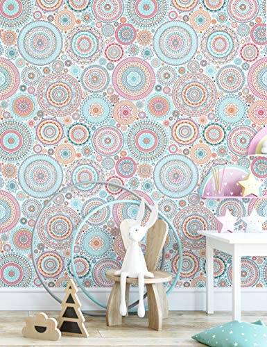 Fun Peel and Stick Wallpaper Cute Contact Paper Colorful Wallpaper Kitchen Contact Paper Decorative Self-Adhesive Wallpaper Removable Waterproof Easy to Clean Wall Covering Vinyl Rolls 17.7''x118''