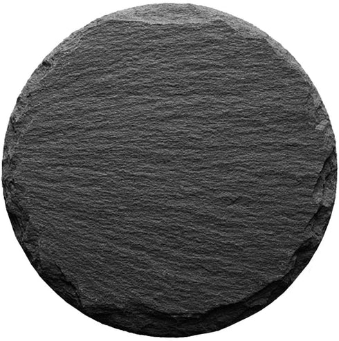 GOH DODD Drink Coasters with Holder, 8 Pieces Rustic Round Slate Stone Coasters 4 Inch Handmade Coasters for Bar and Home, Black