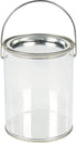 Clear Paint Can Containers with Metal Lids (Set of 6 Plastic Buckets) Great for Party Favors, Decor and DIY Projects