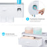 Pretigo Toothbrush Holder Easy Install Large Capacity Storage, with Cosmetic Drawer Organizer and Toothbrush Rack, Integrated with Automatic Toothpaste Dispenser, Space Saving with Magnetic Cup Design