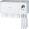 Pretigo Toothbrush Holder Easy Install Large Capacity Storage, with Cosmetic Drawer Organizer and Toothbrush Rack, Integrated with Automatic Toothpaste Dispenser, Space Saving with Magnetic Cup Design