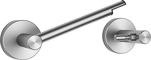Solid Brushed Nickel Pivoting Toilet Paper Holder - Polished Chrome Bathroom Accessories - 304 Stainless Steel and Zinc Alloy Made - No Rust or Corrosion 8.7 x 3 x 2 inch