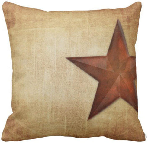 Emvency Set of 4 Throw Pillow Covers Rustic Country Western Star Barn Wooden Cabin West Primitive Decorative Pillow Cases Home Decor Square 18x18 Inches Pillowcases