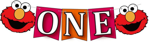 Sesame Elmo ONE banner for 1 First Birthday