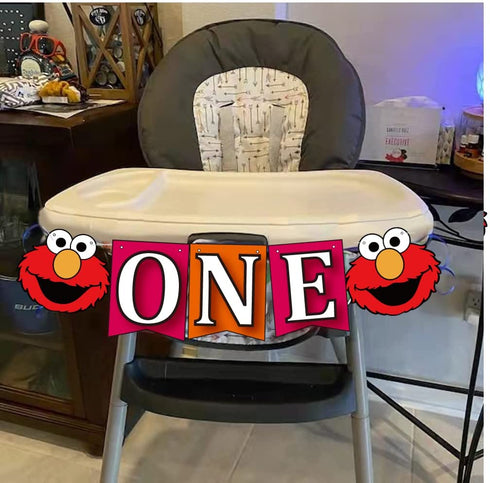 Sesame Elmo ONE banner for 1 First Birthday