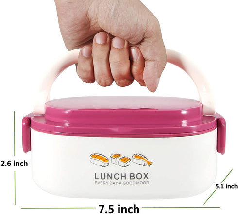 Bento Box for Kids & Adults, Leakproof Lunch Food Containers Salad Boxes, Includes Sauce Cup & Utensils, BPA-free, Microwave Safe - Perfect for Keeping items Cold, Fruit, Snack, 23oz Pink