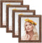 ZIRANLING 8x10 Picture Frame Wood Rustic Brown Set with High Definition Glass for Table Top and Wall Mounting Display(ZRL-8x10-4RB)