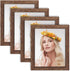 ZIRANLING 8x10 Picture Frame Wood Rustic Brown Set with High Definition Glass for Table Top and Wall Mounting Display(ZRL-8x10-4RB)