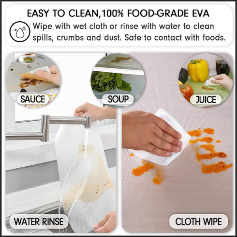 12 Pcs Refrigerator Liners, MayNest Washable Mats Covers Pads, Home Kitchen Gadgets Accessories Organization for Top Freezer Glass Shelf Wire Shelving Cupboard Cabinet Drawers (12 White)