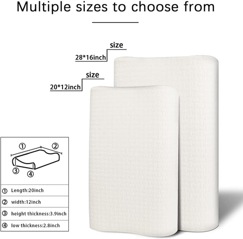 BEBEN Contour Memory Foam Pillow for Neck Pain Relief, Adjustable Neck Pillow for Side Sleepers, Ergonomic Bed Pillow Small Size Desgin for Travel and Childs