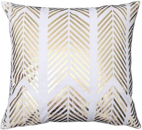 Tebery 6 Pack Gold Stamping Throw Pillow Covers Cases Soft Square Decorative Cushion Covers for Sofa,Couch - 18 x 18 Inches
