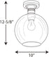 Progress Lighting P350046-104 Hansford Close-to-Ceiling, Polished Nickel