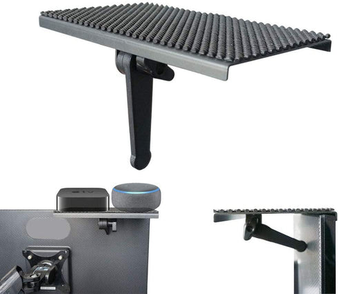 YOKEPO Platform Solid Screen Shelf Adjustable Mount Desktop PC Monitor Used to Place Cable Box Speakers Apple TV Playstation Camera Frames Remote (Black, New 8 inch)