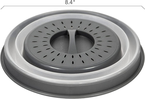 Tovolo Small Collapsible Microwave, Lid for Reheating Food, Meal Prep Gadget, No Mess Folding Bowl Cover Kitchen Tool, Charcoal