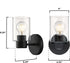 Westinghouse Lighting 6115500 Sylvestre Transitional One-Light Indoor Wall Light Fixture, Matte Black Finish, Clear Glass