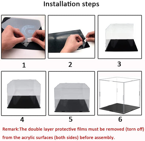 WANLIAN Clear Acrylic Display Case Assemble Countertop Box Cube Organizer Stand Dustproof Protection Showcase for Action Figures Toys Collectibles (10x6x7 inch; 25x15x18 cm)