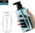 Shower Bottles Refillable with Labels, Segbeauty 3pcs 16.9oz Liquid Soap Dispenser for Bathroom, 500ml Pump Bottles for Body Soap Shampoo Conditioner Shower Gel Lotion Hotel, Plastic Press Dispenser