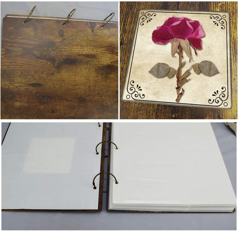 EdenseeLake Dried Flower Photo Album 4x6 Photo Book Holds 500 Photos Horizontal and Vertical