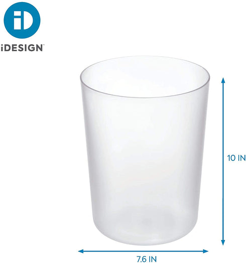iDesign Finn BPA-Free Plastic Round Waste Basket - 7.64" x 7.64" x 10", Clear