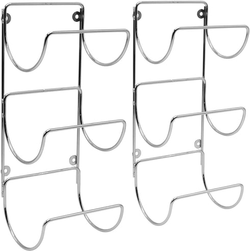 Sorbus Towel Rack Holder Set - Wall Mounted Storage Organizer for Towels, Washcloths, Hand Towels, Linens, Ideal for Bathroom, Spa, Salon, Modern Design, Set of 2 (Silver)