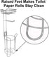 Toilet Paper Holder Stand with Storage Bathroom Free standing Toilet Tissue Holder with Dispenser Shelf for Mobile Phone, Hold 3 Rolls Reserve Toilet Roll Holder Metal Large Bathroom Storage Silver