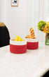 LixinJu Small Baskets for Organizing Small Woven Basket Set of 2 Red Small Rope Basket Set with Handle for Toy Cotton Round Storage Kids Baby Dog Cat Gifts, 9.5"x9.5"x7"