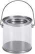 Hedume 9 Pack Mini Clear Plastic Paint Cans, 3-Inch Tall Crafts and Party Favor Cans, Paint Can Containers with Metal Lids Great for Party Decor and DIY